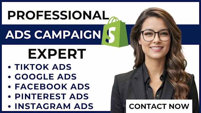 Gig Preview - Setup facebook ads, instagram ads tiktok ads google ads for shopify marketing