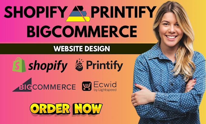 Gig Preview - Design your shopify store, set up print on demand with printful and ecwid