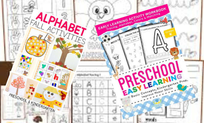 Gig Preview - Design kindergarten preschool activity book kdp kids worksheets tracing workbook