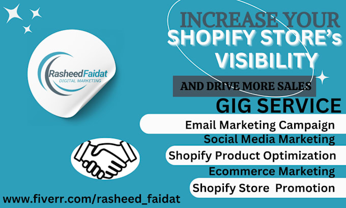 Gig Preview - Boost shopify sales, shopify store doing shopify promotion, shopify marketing