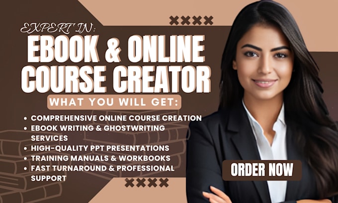 Gig Preview - Create masterclass ebook online course, course curriculum, ebook writing, PPT