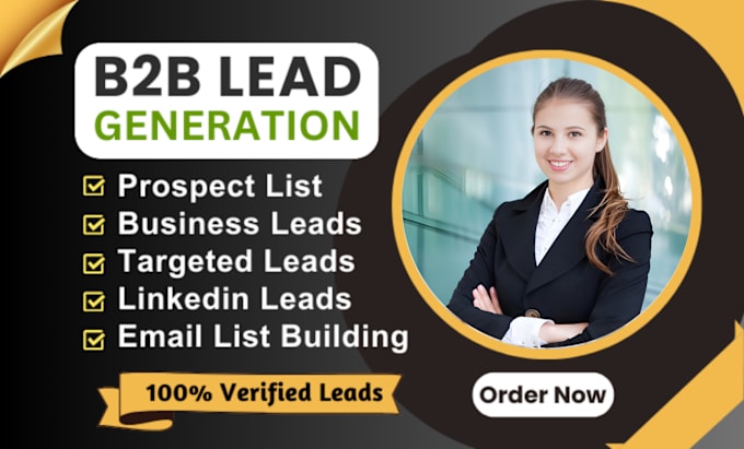 Gig Preview - Do b2b lead generation email list building business leads and linkedin leads