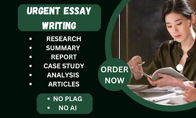 Gig Preview - Do research and urgent essay writing