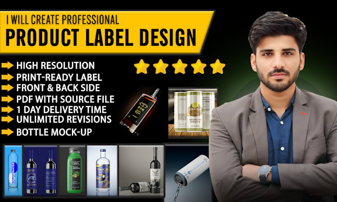 Gig Preview - Do label, logo create best juice, beer, water, energy drink, beverage and mockup