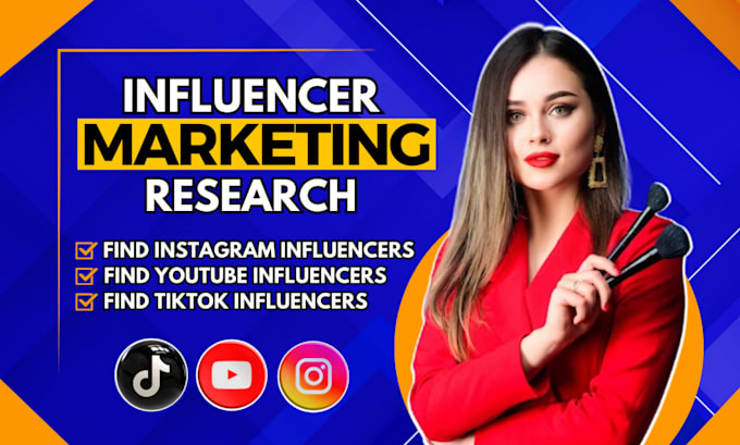 Gig Preview - Find best instagram, youtube, tiktok influencers list for influencer marketing