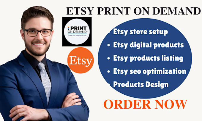 Bestseller - setup etsy print on demand store, etsy digital product design etsy listing pod