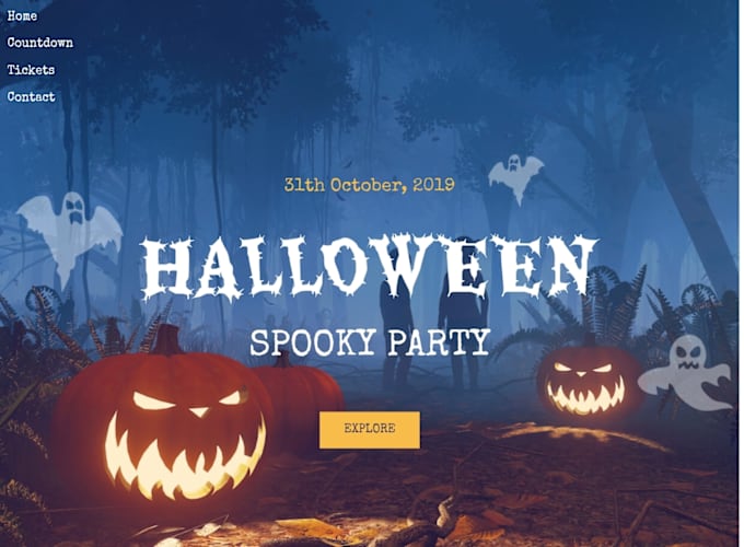 Gig Preview - Create halloween website design