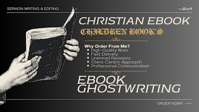 Gig Preview - Write 30k christian ebook, children book, sermon and prayer journal