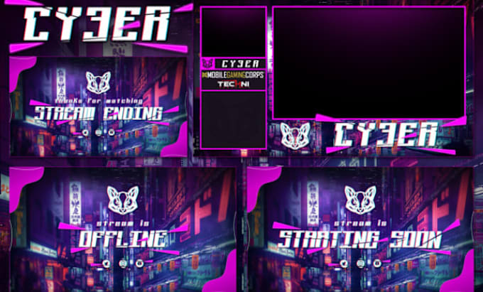 Gig Preview - Design twitch overlay, kick, twitch logo, animated stream overlay, screen panel