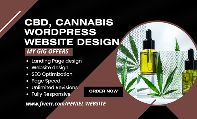 Gig Preview - Create cbd website medical hemp oil weed tea vape cannabis ecommerce website