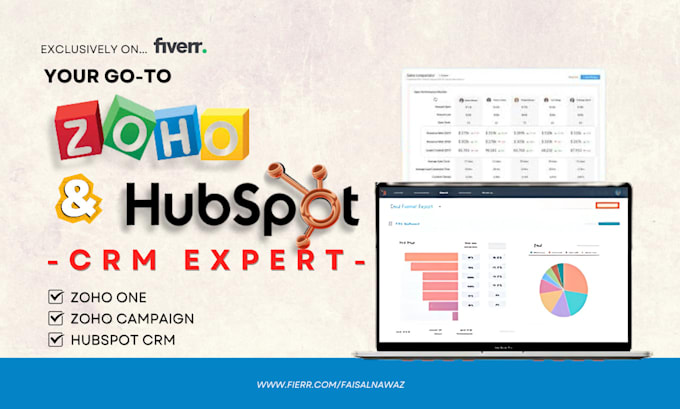 Gig Preview - Setup zoho crm, hubspot crm, sales funnel hubspot website, zoho campaigns