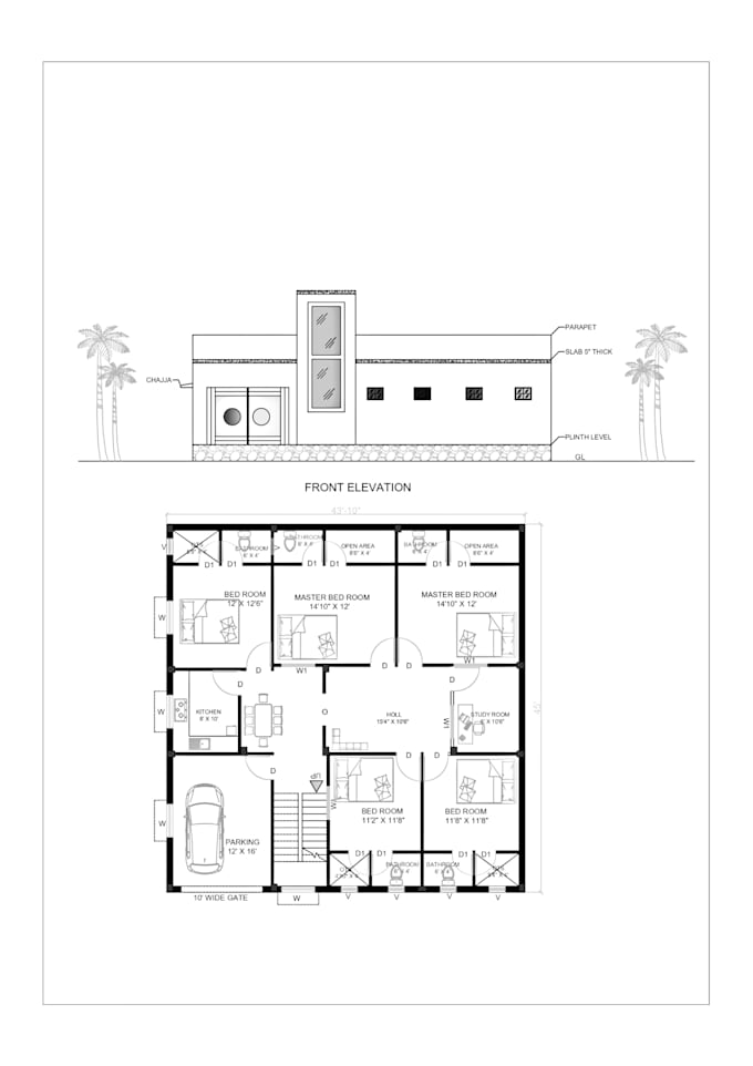 Gig Preview - Architectural floor plan, elevations and cross sections