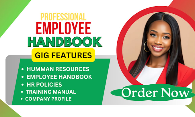 Gig Preview - Write and design employee handbook company profile, training manual, hr policies