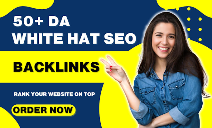 Gig Preview - Do seo backlinks high da authority link building service for google ranking