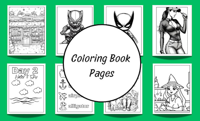 Bestseller - make black and white coloring book pages for kids and adults