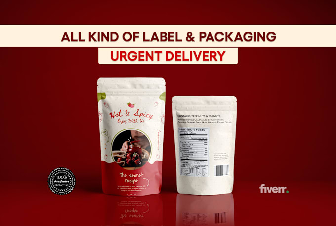 Gig Preview - Do your urgent product label design, packaging or pouch design