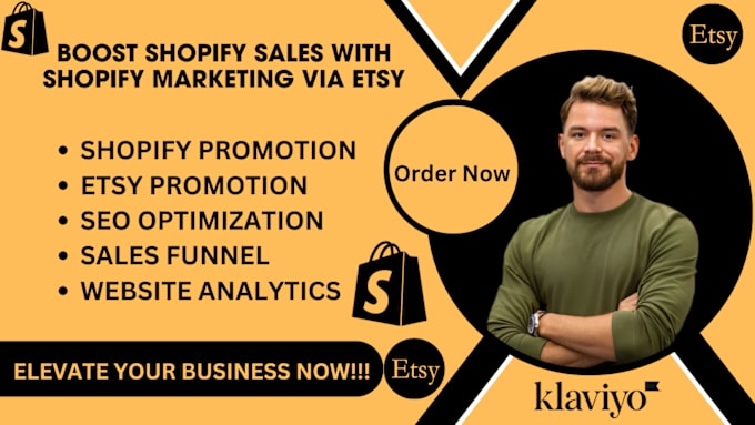 Gig Preview - Boost shopify sales or etsy sales via shopify marketing, etsy promotion, traffic