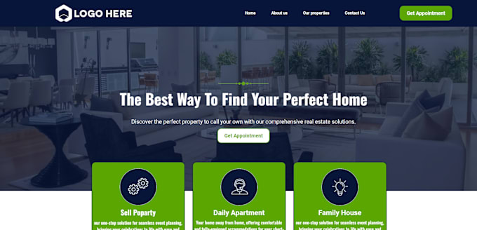 Gig Preview - Create real estate website, funnel landing page gohighlevel