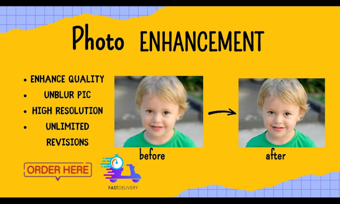 Gig Preview - Enhance, unblur and restore your low quality pictures