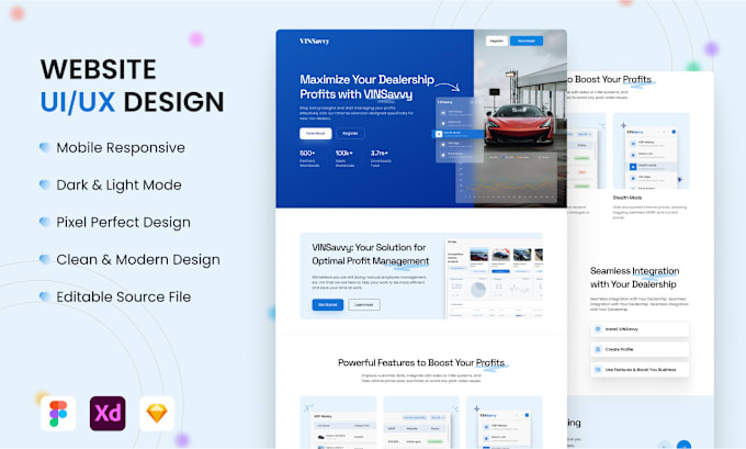 Gig Preview - Design highly converting landing page UI design with figma