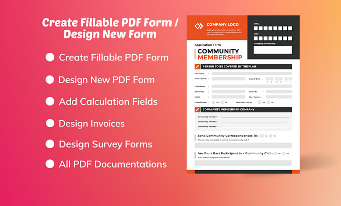 Gig Preview - Customized fillable PDF forms with advanced PDF functionalities