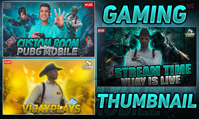 Gig Preview - Design amazing high quality gaming thumbnail in 2 hours