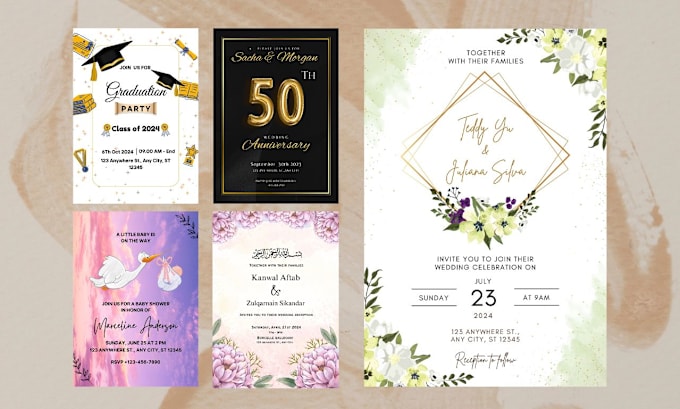 Gig Preview - Design invitation, wedding, birthday and greeting card