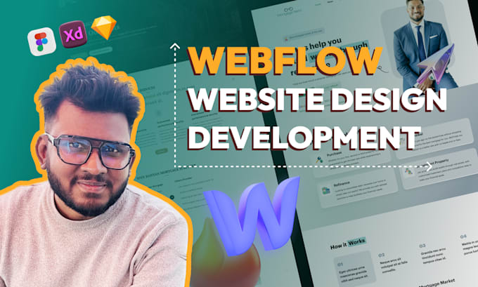 Gig Preview - Design or develop responsive webflow, xd figma to webflow