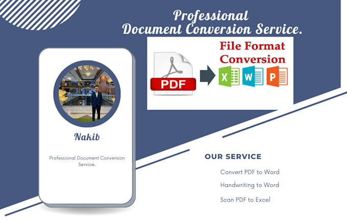 Gig Preview - Covert pdf hand writing to word and excel