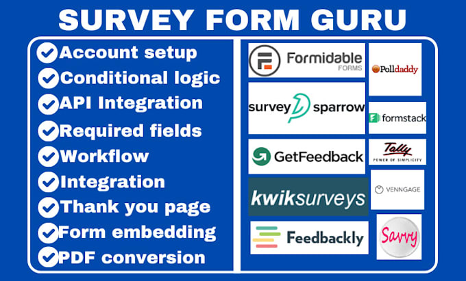 Gig Preview - Setup cognito form tally questionnaire formaloo surveysparrow wufoo jotform