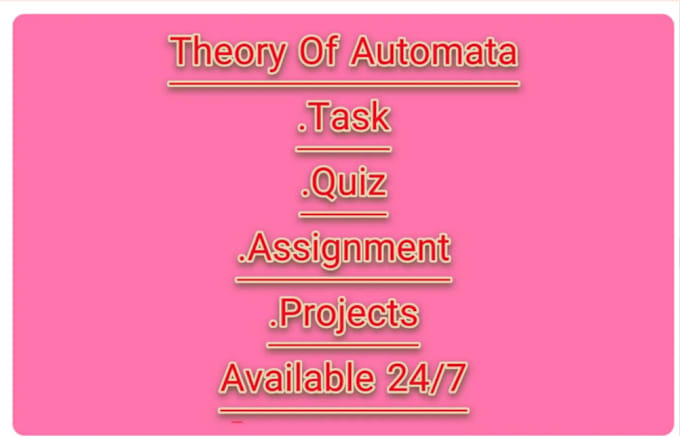 Gig Preview - Theory of automata and turing machine task ,projects and assignment