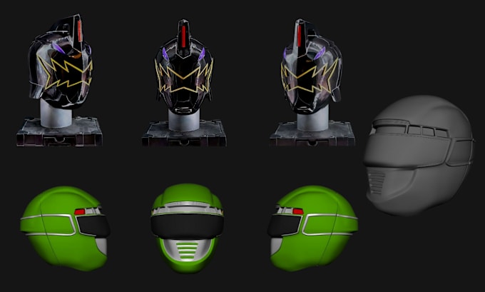 Gig Preview - Sculpt 3d helmet 3d mask model 3d power ranger helmet oni mask for 3d printing