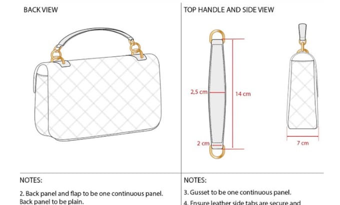 Gig Preview - Create bag design, backpack, handbag and duffle bag tech pack