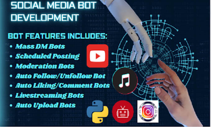 Gig Preview - Create tiktok shop bot youtube python bot instagram api bot mass dm reddit bot