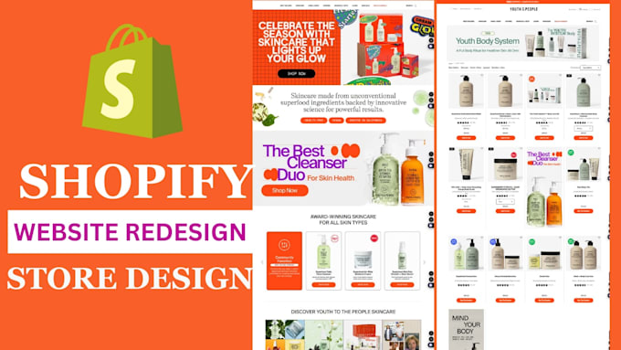 Gig Preview - Redesign shopify website design shopify store design shopify design