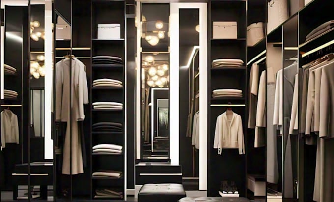 Bestseller - do 3d design of closet, dressing room, wardrobe, cabinet with 3d rendering