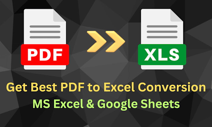 Gig Preview - Convert PDF to excel, scan PDF to excel and google sheets