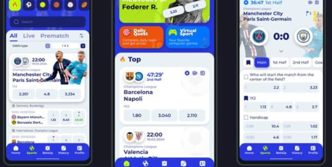 Gig Preview - Develop sportsbet app, livescore, sport streaming, football app, sport website