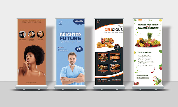 Gig Preview - Do roll up banner designing, retractable banner, signages