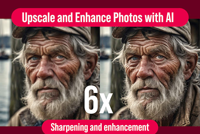 Gig Preview - Upscale and enhance photos with ai  6x enlargement