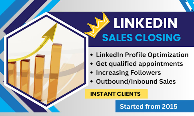 Gig Preview - Be your b2b linkedin marketing manager and sales closer