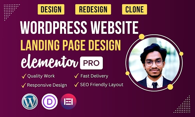 Gig Preview - Design wordpress website, redesign landing page with elementor pro or divi theme