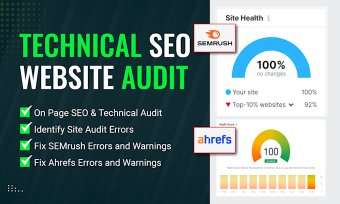 Gig Preview - Do technical SEO website audit and fix ahrefs and semrush errors