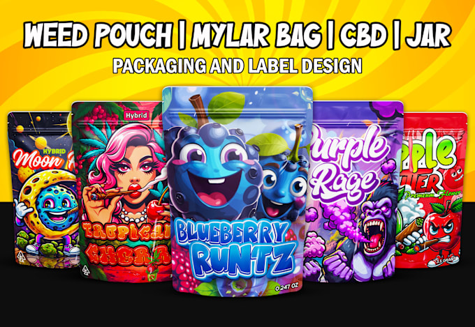 Bestseller - design unique weed pouch, mylar bag and cbd product labels