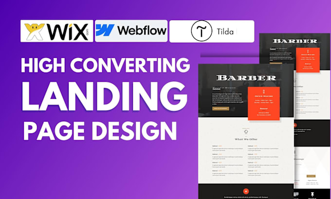 Gig Preview - Do wix studio, ucraft, tilda, systeme io, carrd landing page design