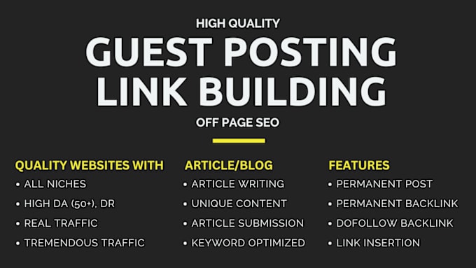 Bestseller - do guest posting link building on 50 plus da with dofollow backlinks