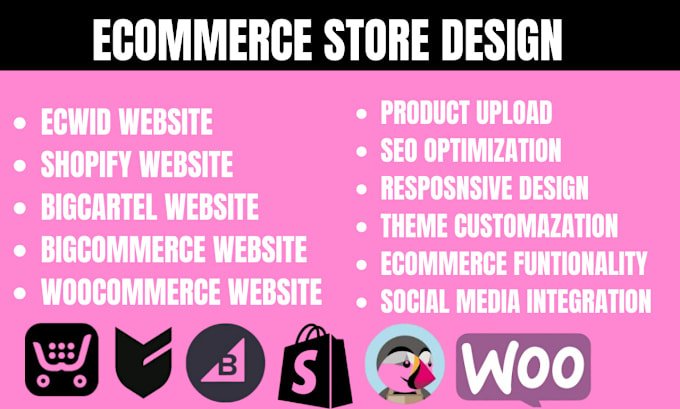 Gig Preview - Build bigcommerce bigcartel ecwid store setup dropshipping pod website