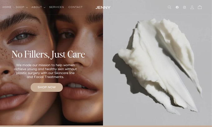 Gig Preview - Build cosmetics shopify store beauty website skincare store cosmetics store