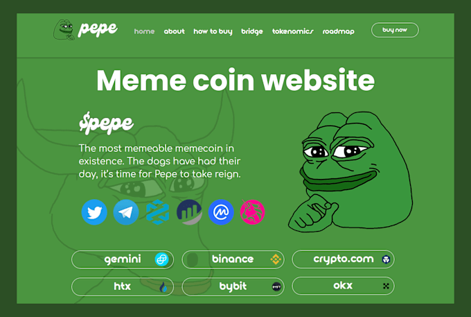 Gig Preview - Meme coin website, crypto landing page