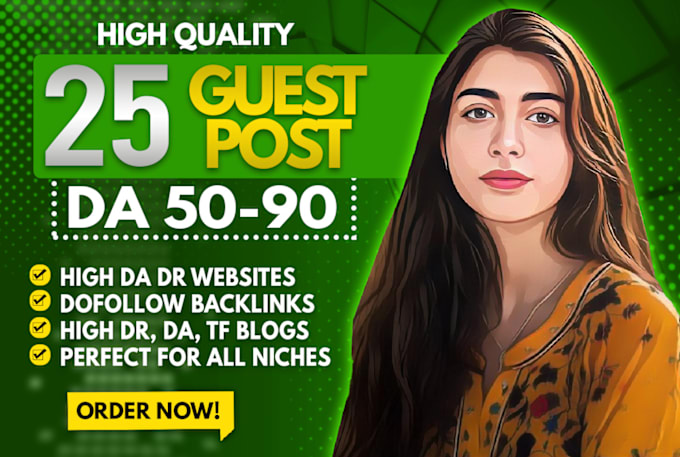 Gig Preview - Do high da guest post, dofollow guest posting with SEO backlinks